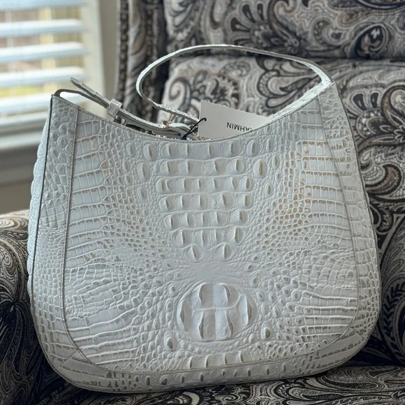 Brahmin Sugar Whiteish Johanna Handbag Hobo Style NWT - Picture 7 of 12